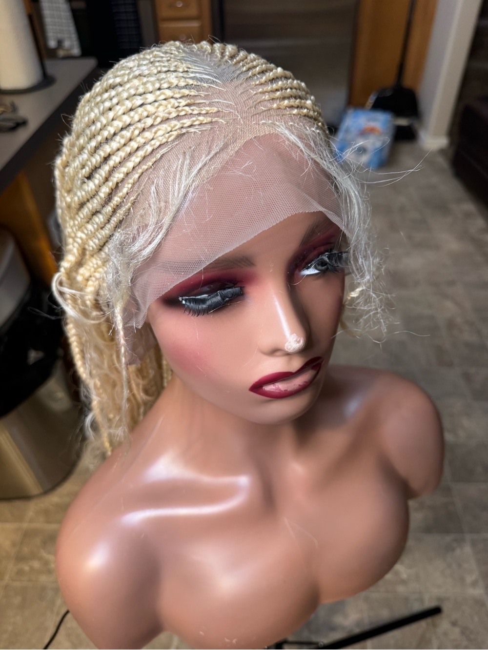 Blonde Braided Lace Front Wig - Stylish Women Hair
